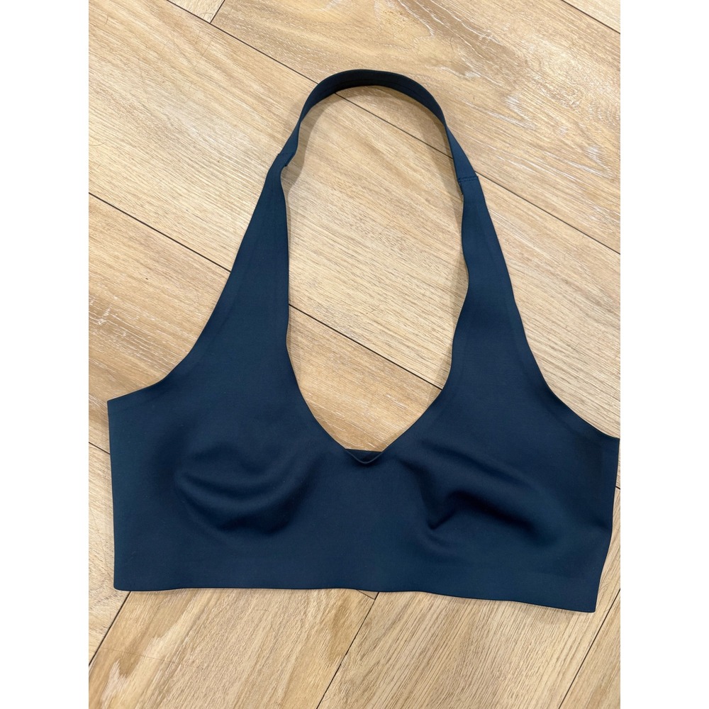 Intimately Free People‎ Navy Blue Halter Bralette Seamless V-Neck Bra Size M